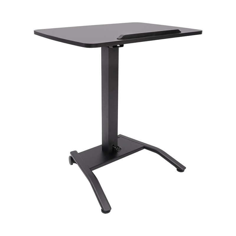 Adjustable Pneumatic Standing Desk Tilting Laptop Cart Mobile Podium Cup Holder gallery