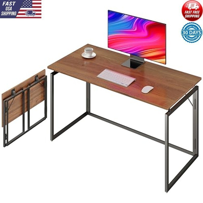 Compact Portable Folding Desk 30″ Modern Craft Writing Study Table No Assembly