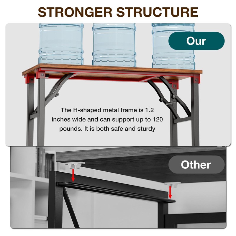 TEMI Small Computer Desk Folding Table - 35.8 Foldable Office Desk, No gallery