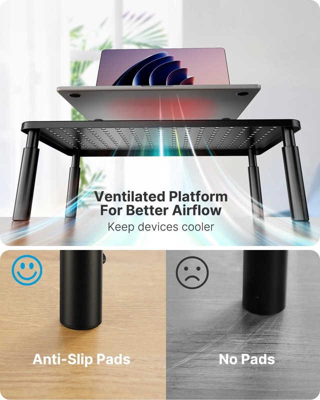 Monitor Stand, Monitor Stand Riser 3 Height Adjustable, Monitor Riser with Ai... gallery