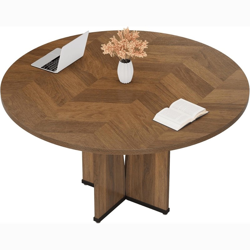 Tribesigns 39in Round Conference Table for 4 Multi Purpose Office Desk