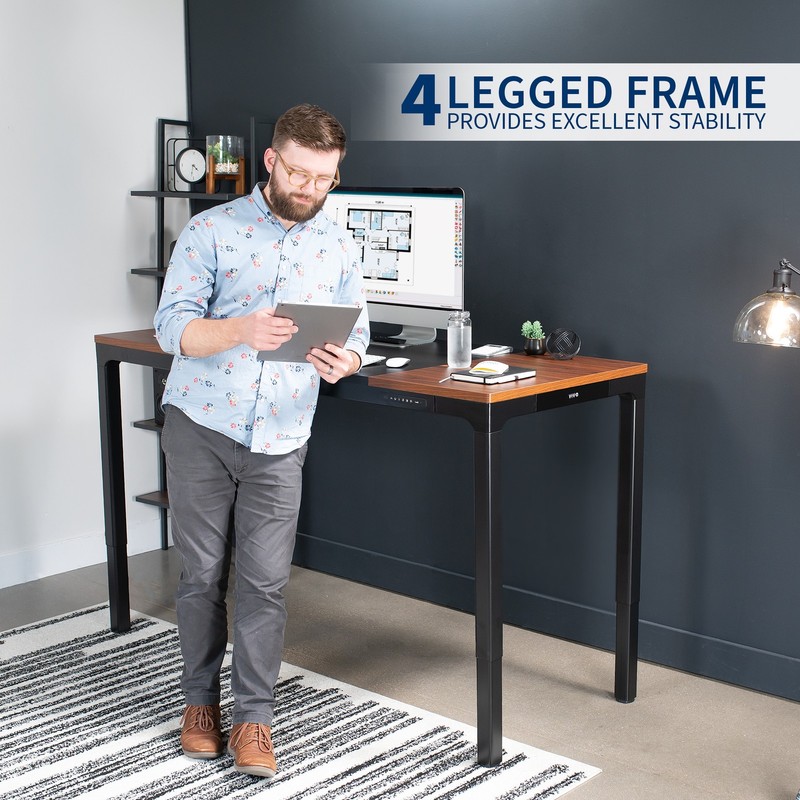VIVO Electric 71” x 30” Standing Desk, Black & Dark Walnut Top, Black Frame gallery