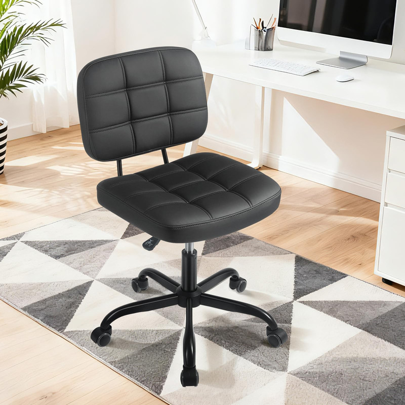Ergoseat Armless Home Office Desk Chair – Small Swivel Office Desk Chairs