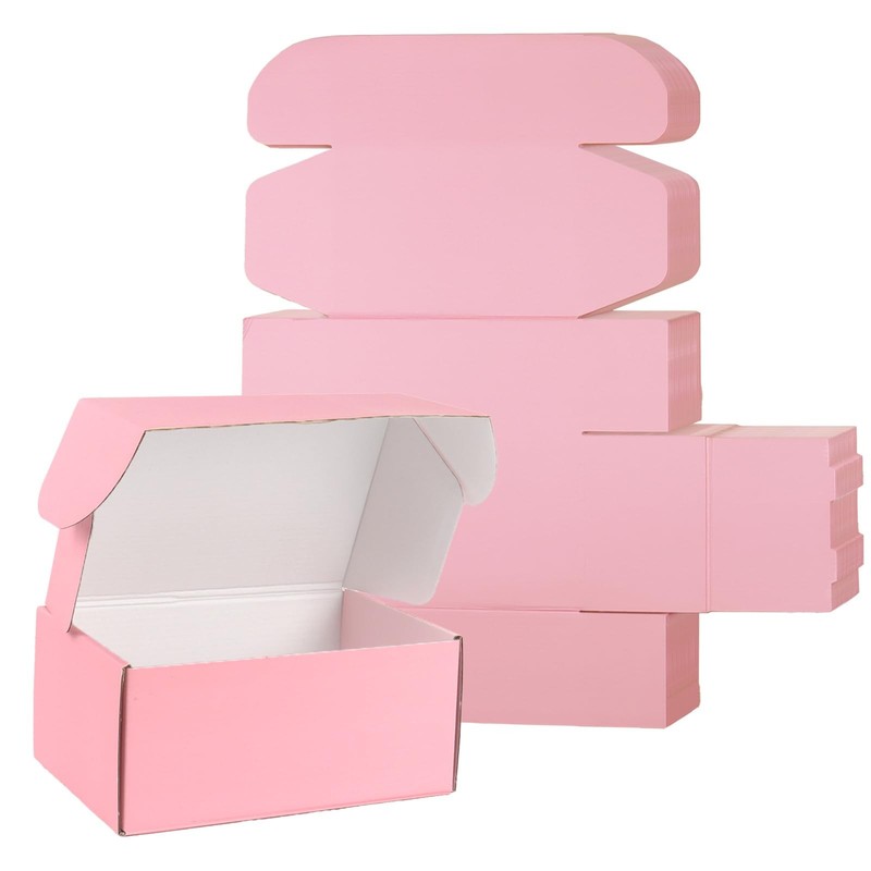 FORBFAN 9x6x4 Pink Shipping Boxes 30 Pack Mailer Boxes Packaging Small Business