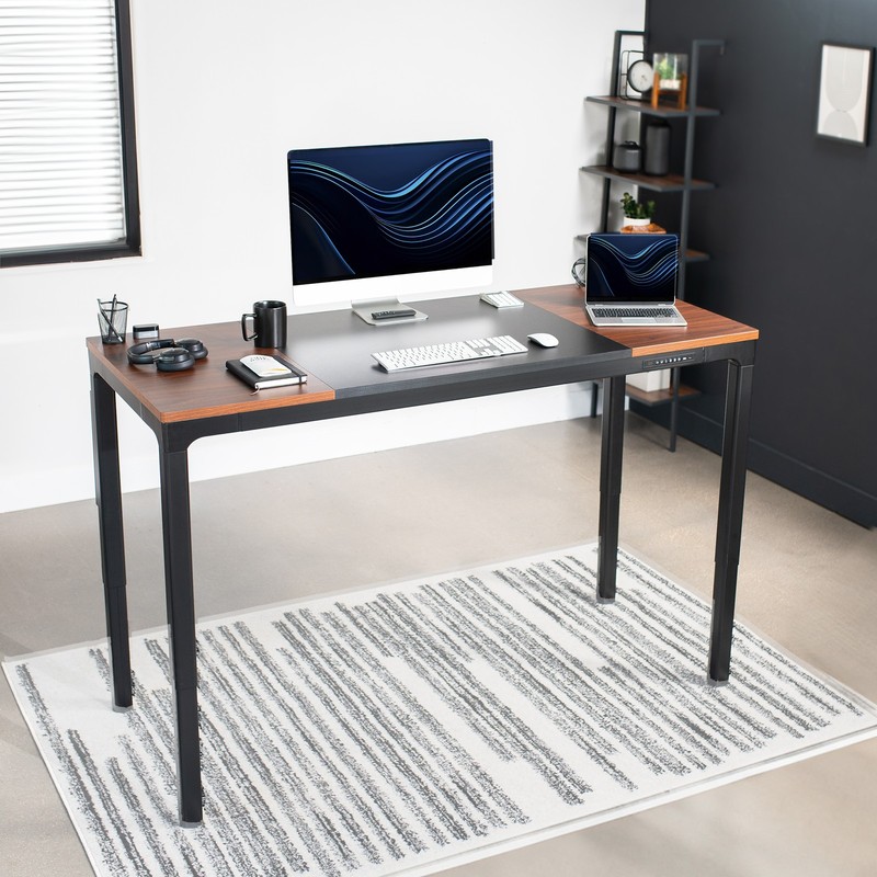 VIVO Electric 71” x 30” Standing Desk, Black & Dark Walnut Top, Black Frame gallery