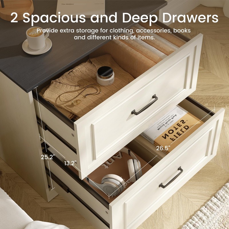 Farmhouse File Cabinet, 30" Lateral Filing Cabinet with 2 Drawers and Hanging... gallery