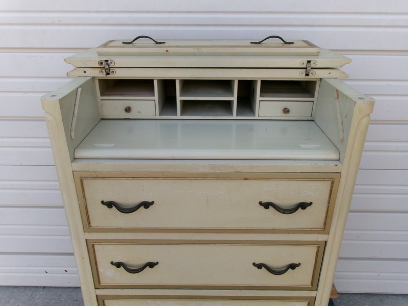 Flip top Secretary Desk Drexel Dresser Chest Touraine French Provincial Louis XV gallery