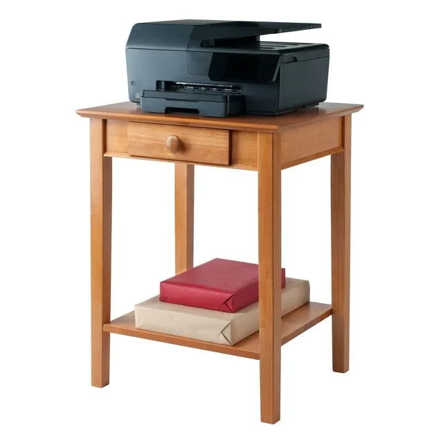 Printer Stand For Small Space Home Office Tall End Table With Storage Drawer NEW