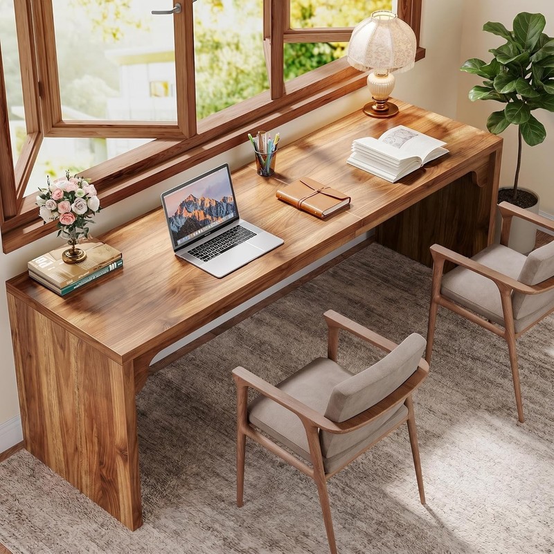 78.7-Inch Extra Long 2 Person Desk Double Office Computer Desk Writing Table