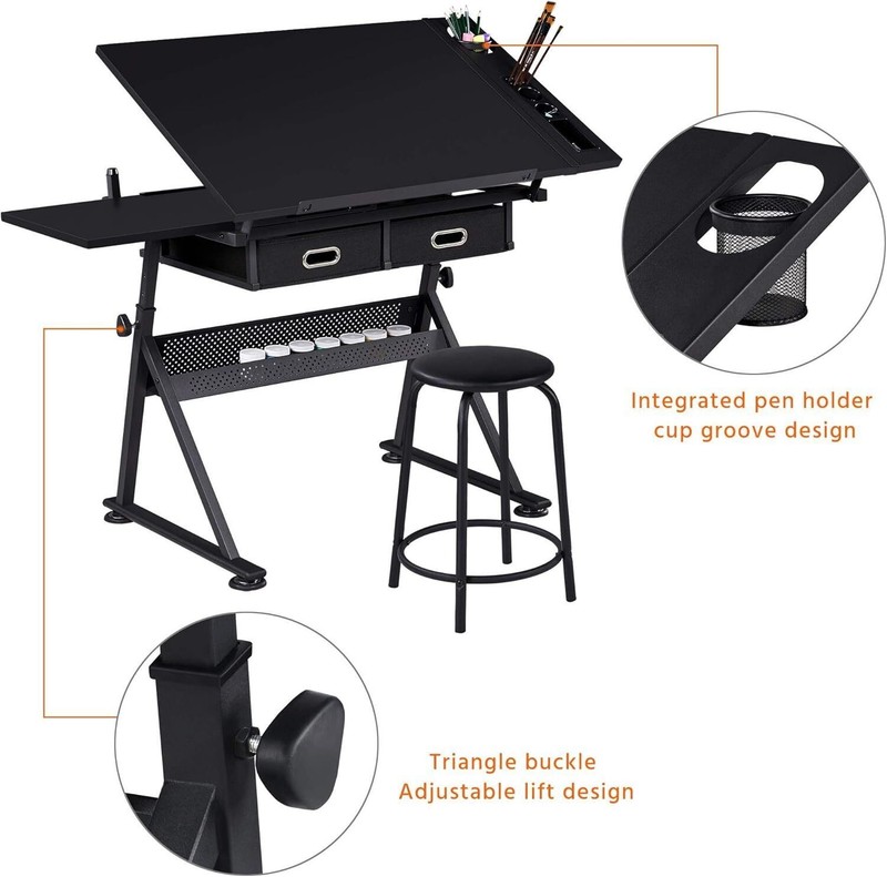 Drafting Table for Artists Height Adjustable Drawing Desk Art/Craft Paintings gallery