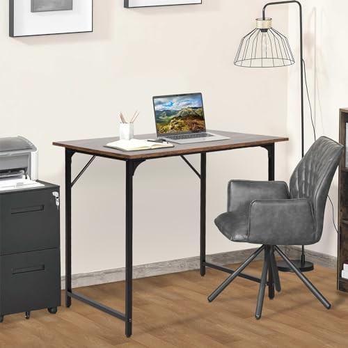 Computer Desk,Home Office Desk, Modern Simple Style for Home 32 Inch Brown gallery