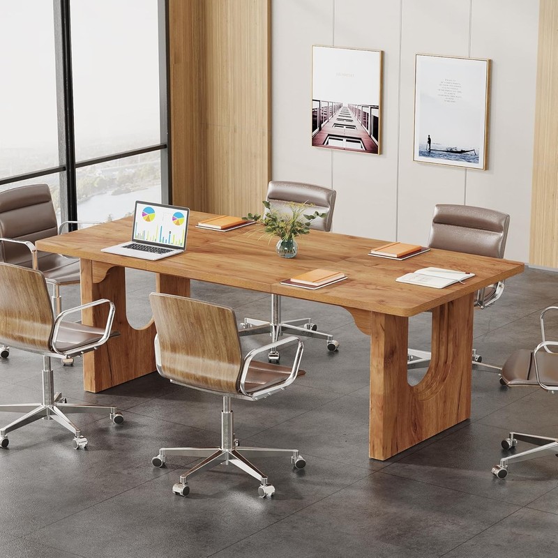 Modern Executive Desk, 70.9" Large Office Computer Desk, Wooden Conference Table gallery