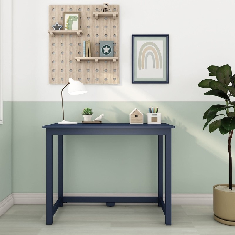 Solid Wood Desk, 40 Inches, Blue gallery