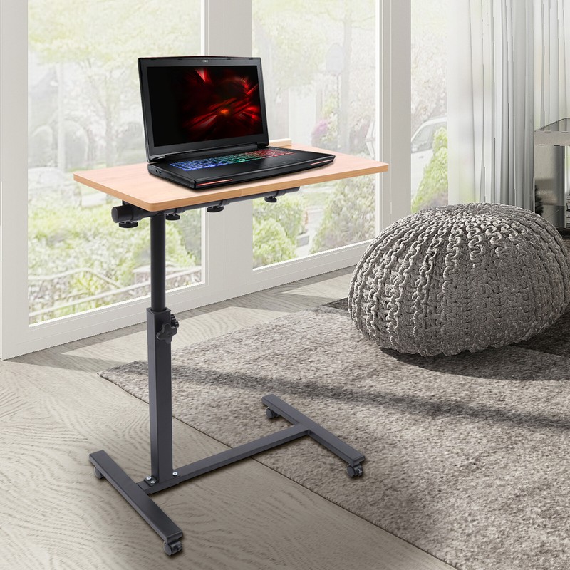 Laptop Desk Angle, Height Adjustable Rolling Cart Over Bed Hospital Table Stand