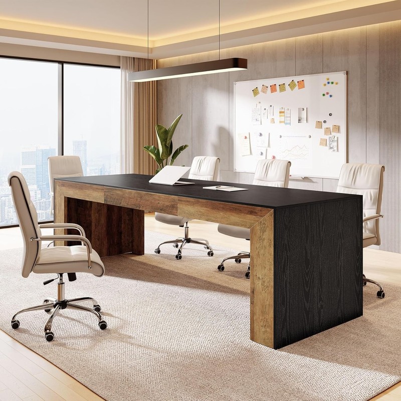 6.5FT Conference Table, 78.7-Inch Modern Rectangle Meeting Table for 6-8 People