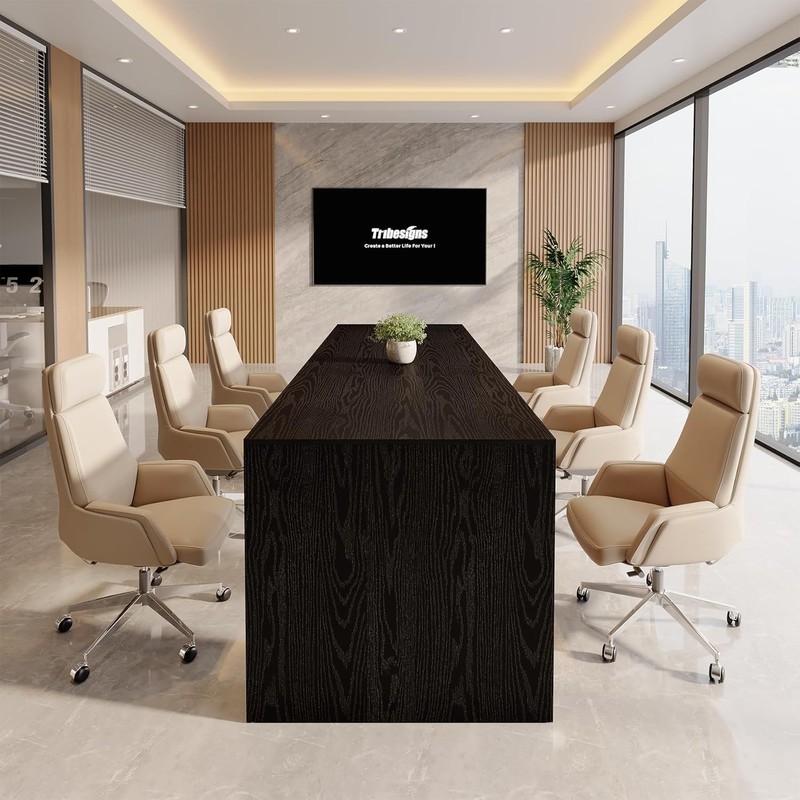 6.5FT Conference Table, 78.7-Inch Modern Rectangle Meeting Table for 6-8 People gallery