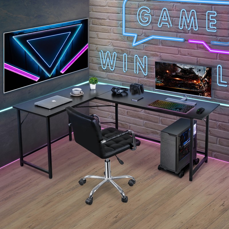 58″/66″ Computer Gaming Laptop Table L Shaped Desk Workstation Home Office Desk