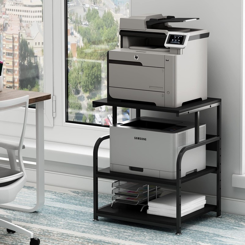 Printer Stand, 23.6 x18.9 x 30 Inches Large Printer Table with Adjustable Sto…