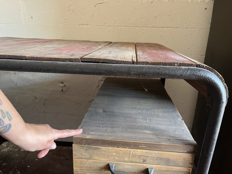 Industrial Reclaimed Wood Desk with Drawers gallery