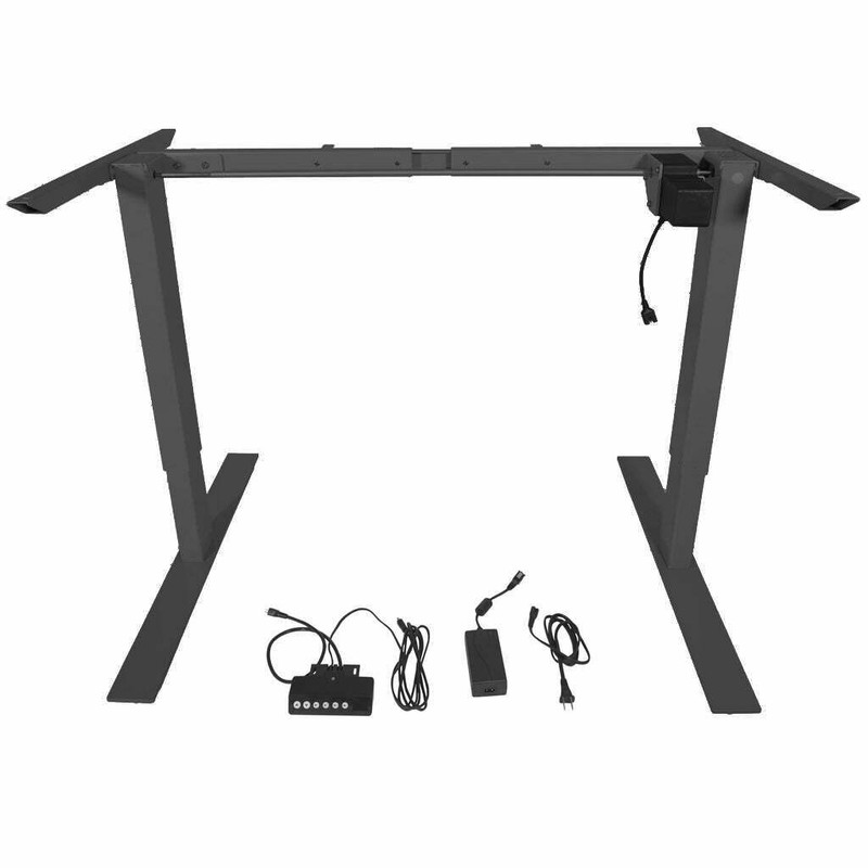 Titan Fitness A2 Adjustable Sit/Stand Desk Frame 43″ – 63″ W 27″ – 46″ H Black