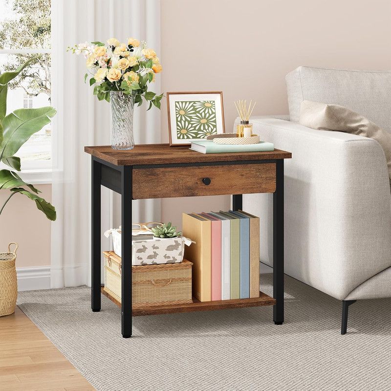 Printer Stand with Storage Drawer, 2-Tier under Desk Printer Table, Shelf for Ho gallery