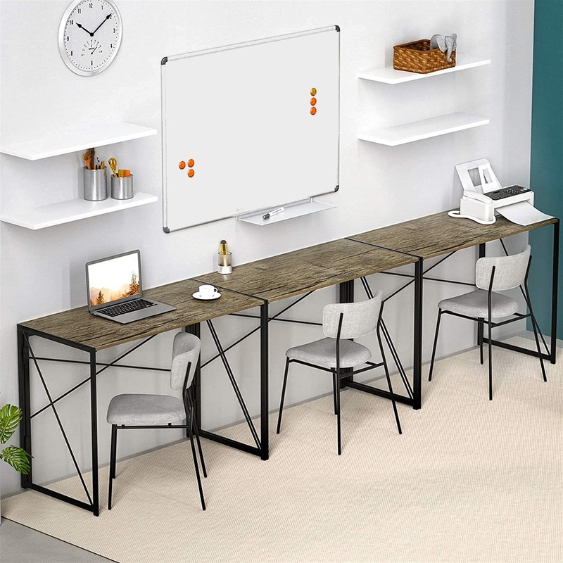 Interior Elements Modern Folding Desk For Home Office, Light Brown Oak, 39" gallery