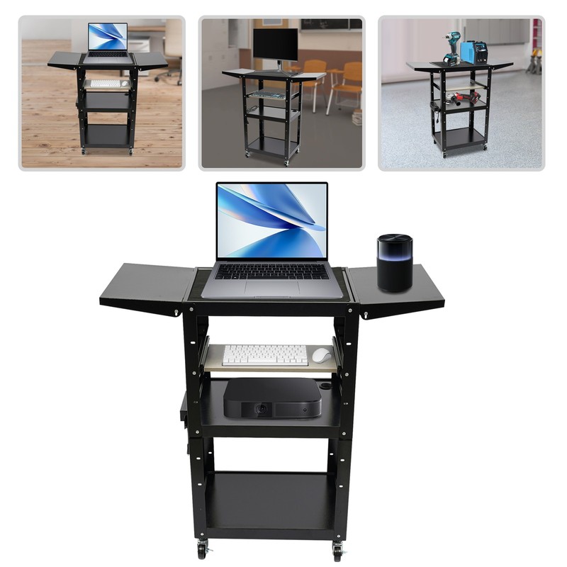 3 Tier Rolling Cart with Wheels Heavy Duty Rolling Work Station 24*18*41.75in