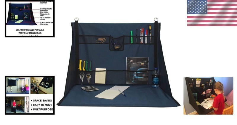 Effortless Portable Workstation - 24" H x 32" W Black Desk for Anywhere You Need gallery