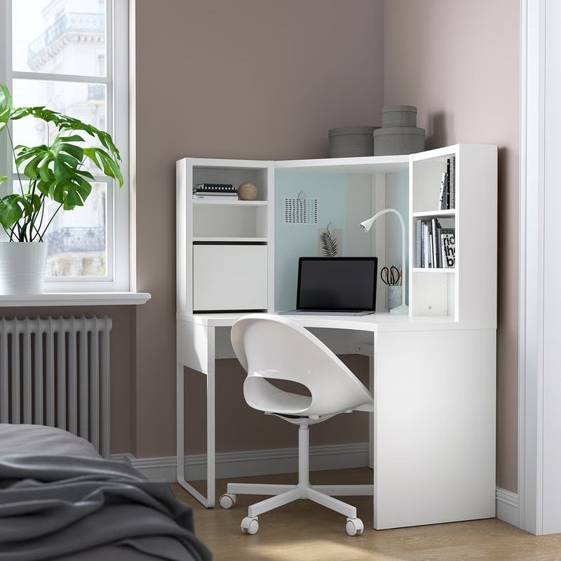IKEA-MICKE-Corner workstation, white, 39 3/8x55 7/8 —White-Used gallery