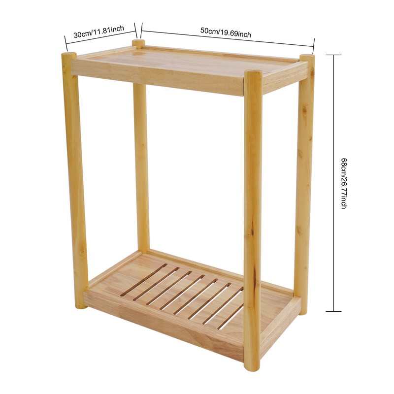 Wood Printer Stand Mobile Printer Table Under Desk Printer Cart 20kg/44lbs