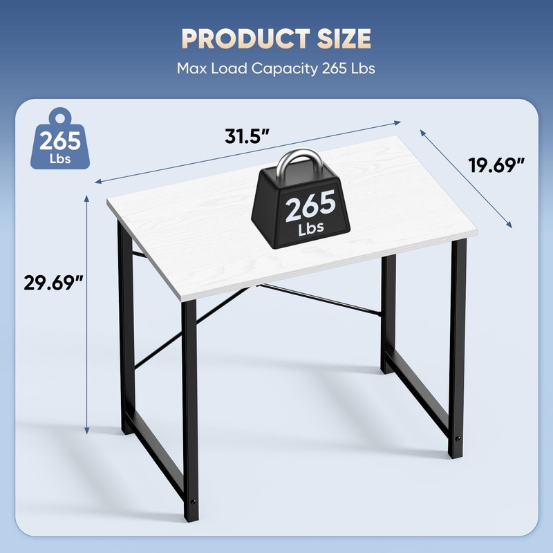 32 Inch Small Computer Desk for Home Office, Modern Study Work Table Simple S... gallery