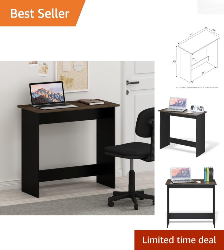 Compact 31-Inch Brown Walnut Desk for Gaming & Work – Lightweight Design