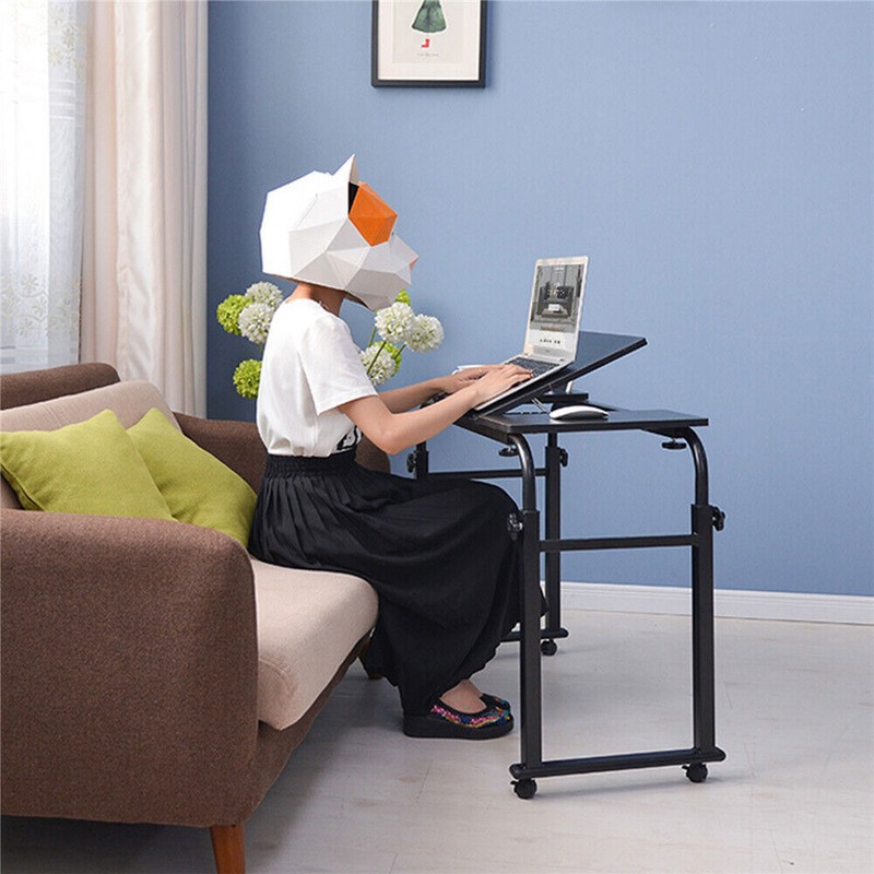 Adjustable Rolling Over-Bed Laptop Desk Cart With Tilt Tray & Casters gallery