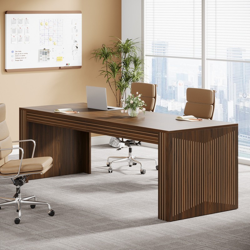 79-Inch Extra Long Desk, Two Person Desk Double Computer Desk for Home Office