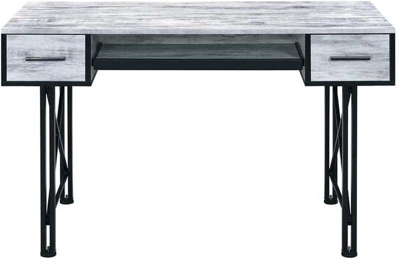 Antique White and Black Settea Wooden Top Computer Desk gallery