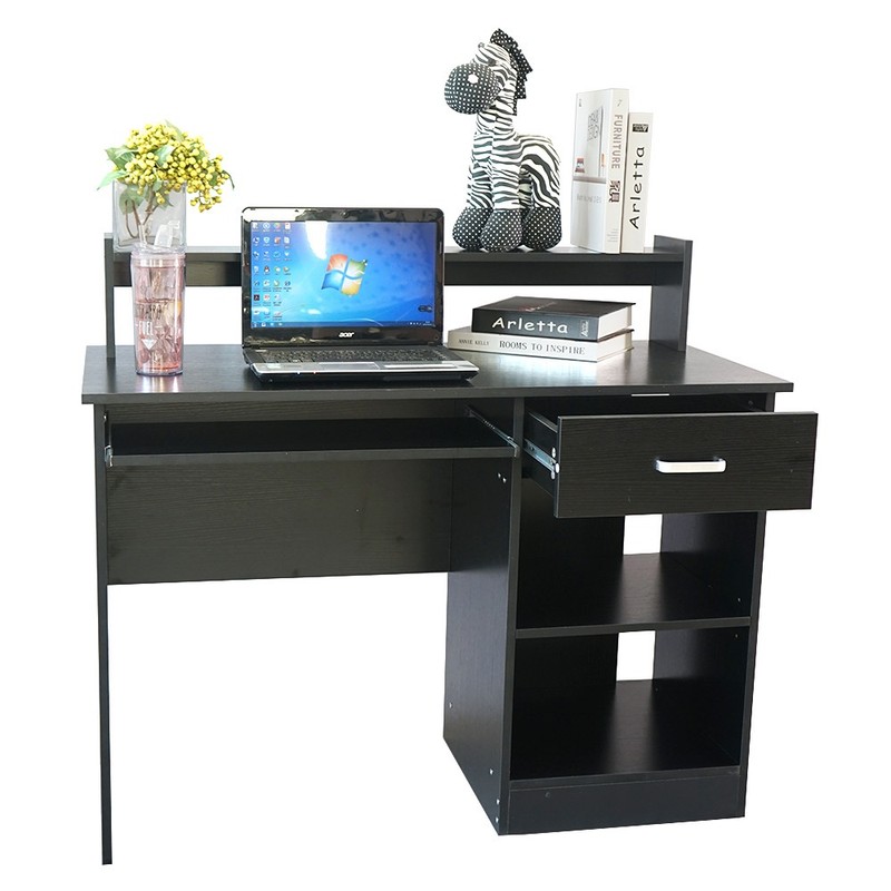 Black Modern Chipboard Computer Desk, General Style E1 15MM gallery
