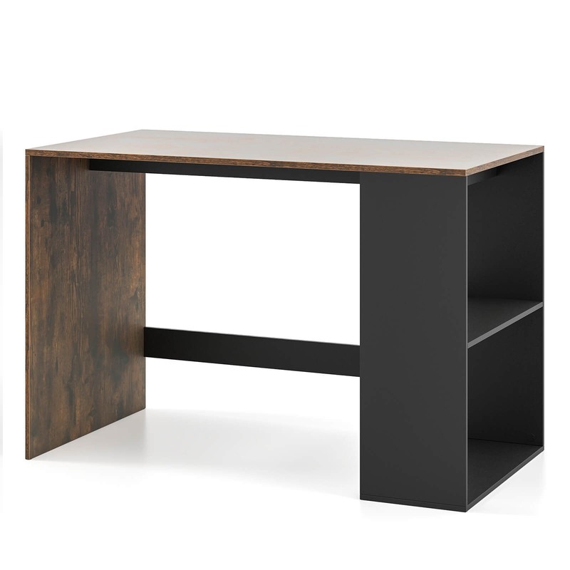 44″ Computer Desk with Bookshelf. Wooden Home Office Desk for Small Spaces