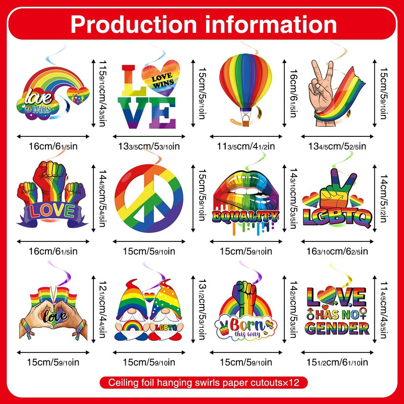 Pride Decorations, Rainbow LGBTQ Decorations Include Happy Pride Banner Peace Lo gallery