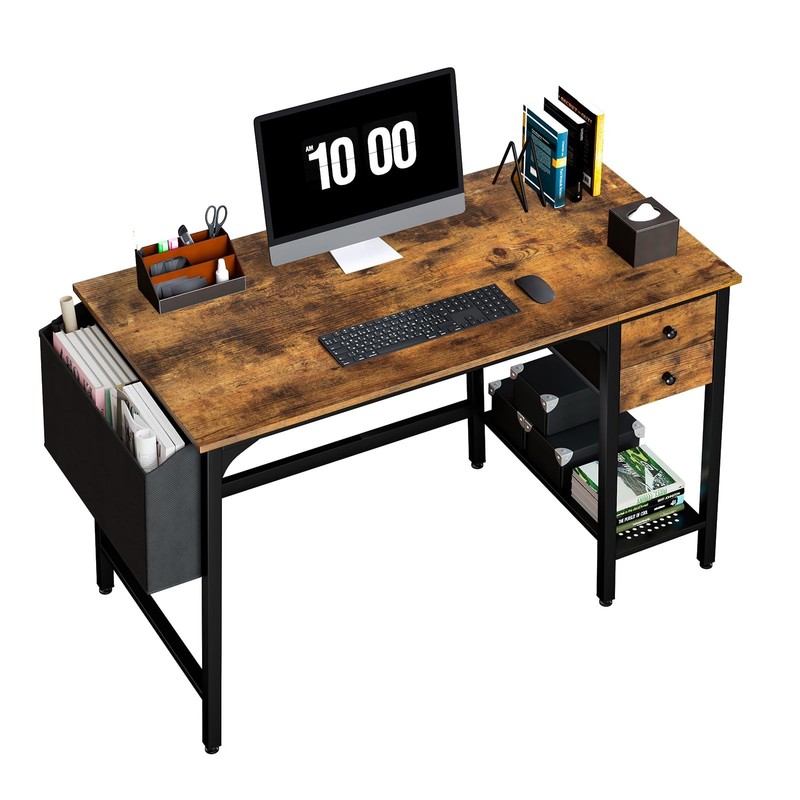 Lufeiya Computer Desk with Drawers – 40 Inch Work Reversible Small Desk for B…