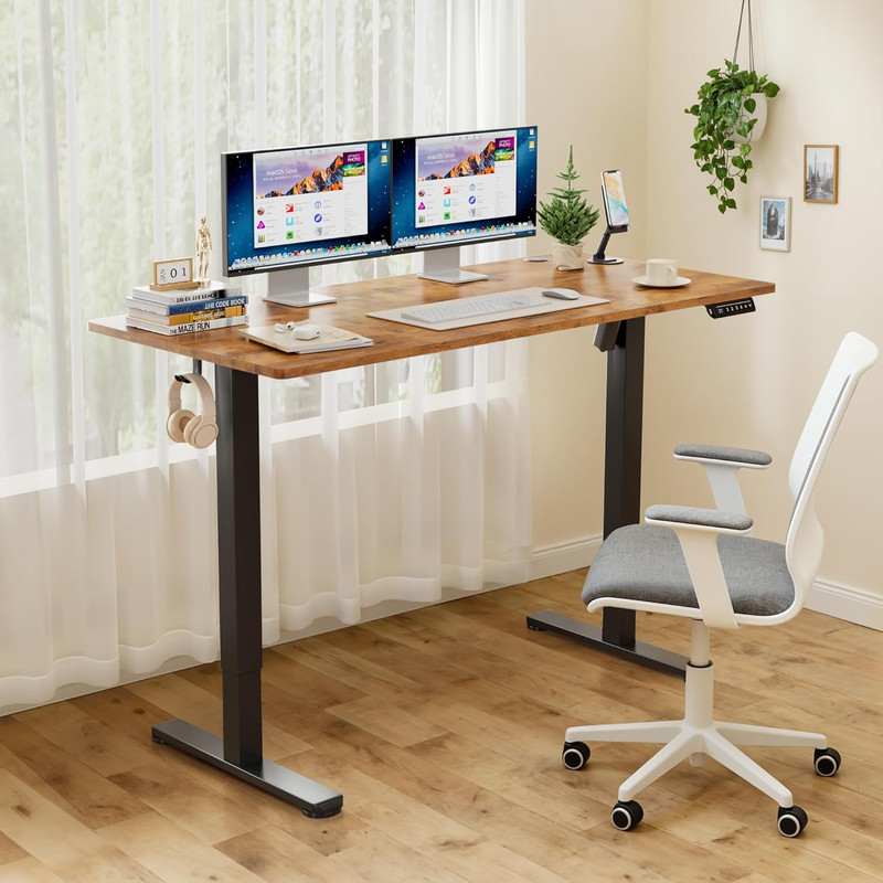 Height Adjustable Electric Standing Desk with Drawer & 3 Memory Presets gallery