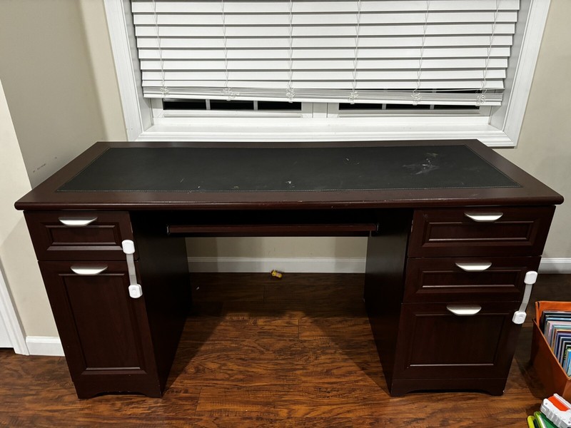 Magellan 59"W Manager's Computer Desk, Classic Cherry