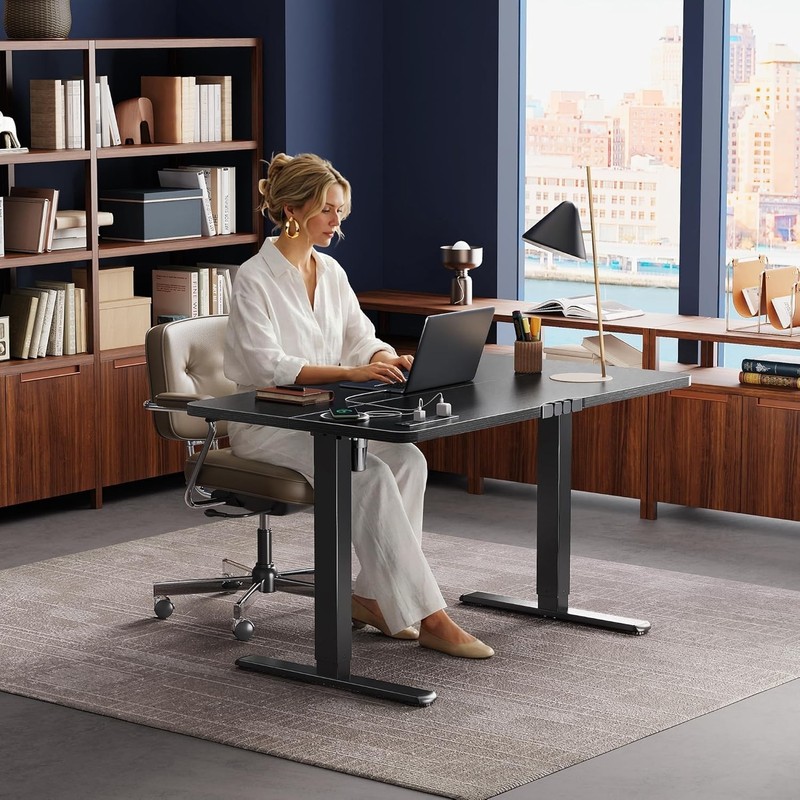 Electric Standing Desk with Power Outlets and USB-C Port, 47 X 24 Inch Height... gallery
