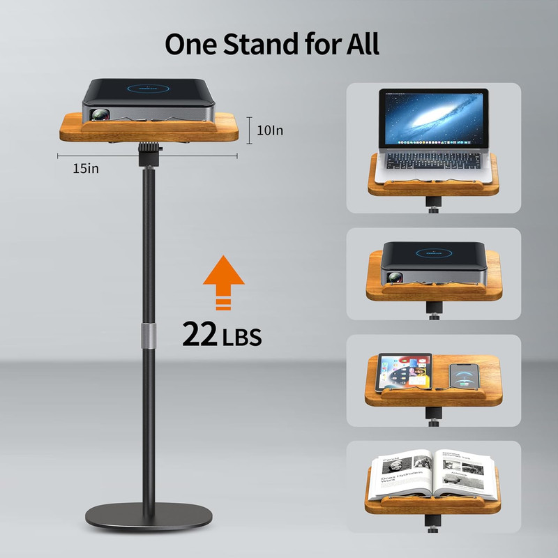 2-In-1 Dual-Use Floor & Desktop Book Stand, 100% Solid Wood, Height Adjustable f gallery