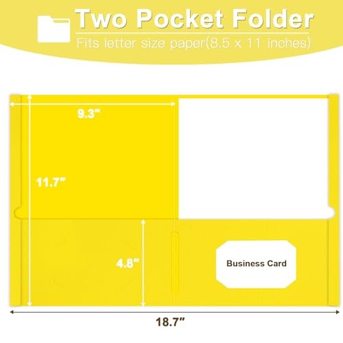 Folders with Pockets, LAYZZ Paper Pocket Folders, 2 Pocket File 30 Pack Yellow gallery