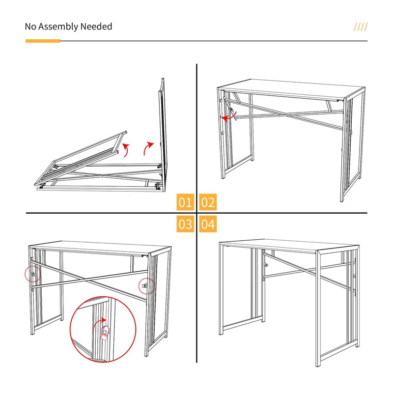 83cm Folding Desk, Writing Gaming Computer Camping Desk, No... gallery