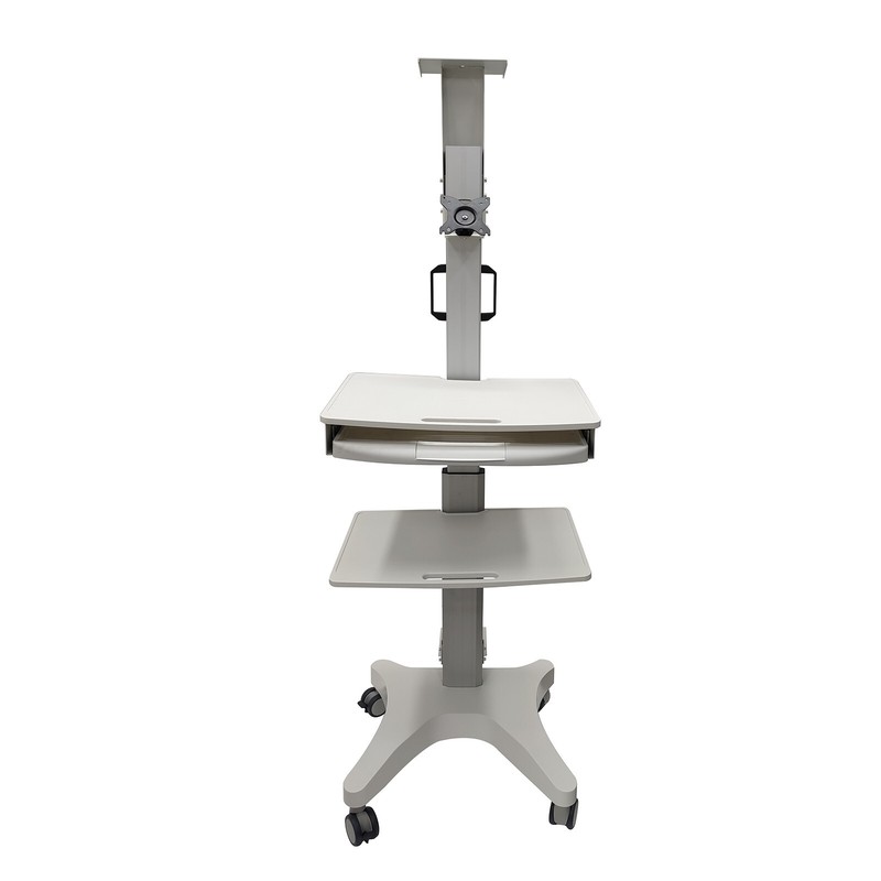 Cart Mobile Computer Workstation Sit Stand Desk Monitor Capacity 22 lbs gallery