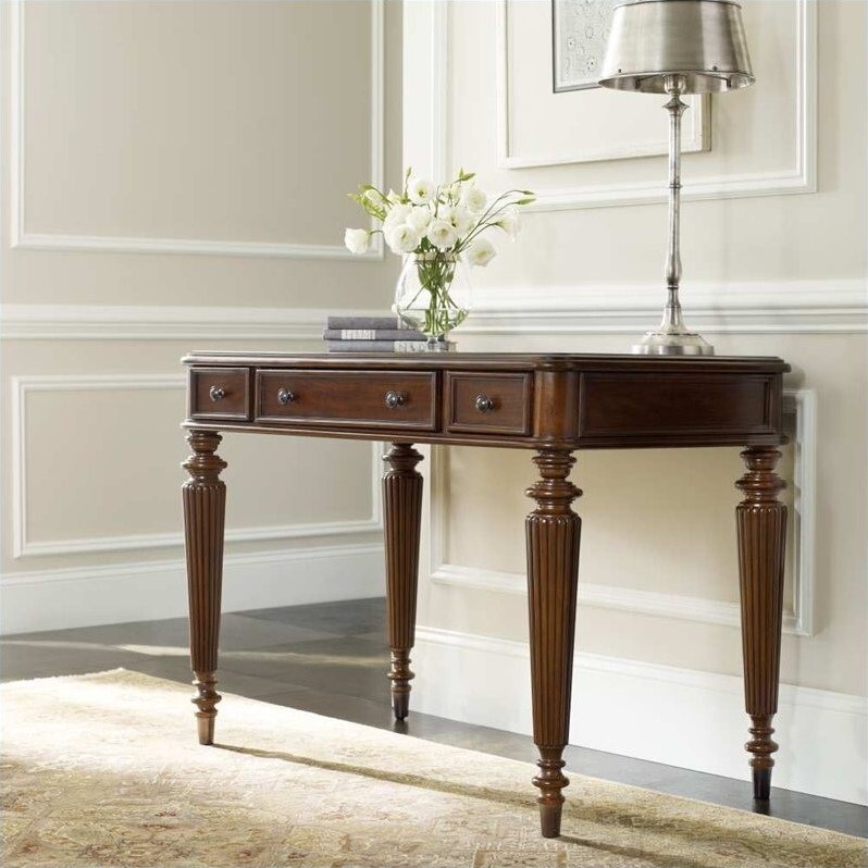 Computer Leg Desk in Cherry Brown Wood Finish by Hooker Furniture