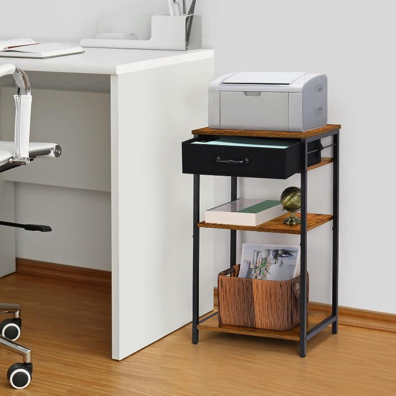3 Tier Home Printer Table with Drawers Multifunctional Under Desk Printer Shelf gallery