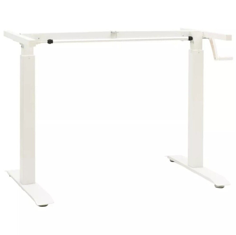 vidaXL Manual Height Adjustable Standing Desk Frame Hand Crank White gallery