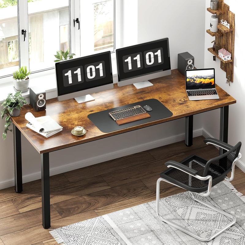 63 Inch Large Computer Desk - Modern Simple Style Home Office Gaming Desk, Basic gallery